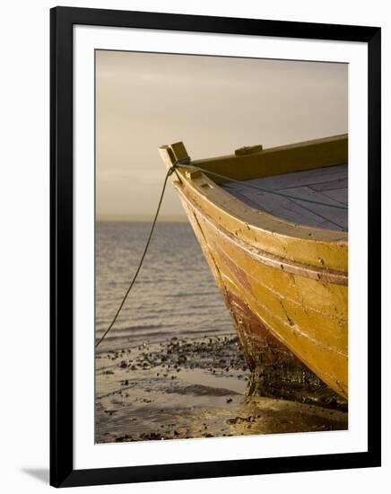 Fishing Boat on the Beach at Low Tide, Ilha Do Mozambique-Julian Love-Framed Premium Photographic Print