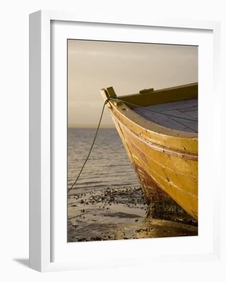 Fishing Boat on the Beach at Low Tide, Ilha Do Mozambique-Julian Love-Framed Photographic Print