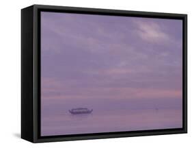 Fishing Boat on Vembanad Lake, Kerala-Derek Hare-Framed Stretched Canvas