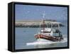 Fishing Boat Returning from Fishing, Deauville, Normandy, France-Guy Thouvenin-Framed Stretched Canvas