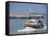 Fishing Boat Returning from Fishing, Deauville, Normandy, France-Guy Thouvenin-Framed Stretched Canvas