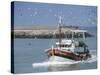 Fishing Boat Returning from Fishing, Deauville, Normandy, France-Guy Thouvenin-Stretched Canvas