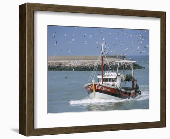 Fishing Boat Returning from Fishing, Deauville, Normandy, France-Guy Thouvenin-Framed Photographic Print