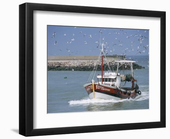 Fishing Boat Returning from Fishing, Deauville, Normandy, France-Guy Thouvenin-Framed Photographic Print