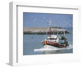 Fishing Boat Returning from Fishing, Deauville, Normandy, France-Guy Thouvenin-Framed Photographic Print