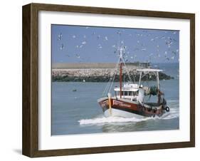 Fishing Boat Returning from Fishing, Deauville, Normandy, France-Guy Thouvenin-Framed Photographic Print