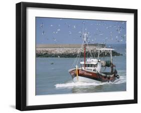 Fishing Boat Returning from Fishing, Deauville, Normandy, France-Guy Thouvenin-Framed Photographic Print