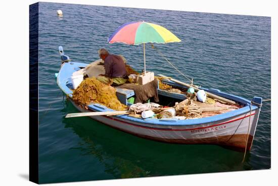 Fishing Boat, Sami, Kefalonia, Greece-Peter Thompson-Stretched Canvas