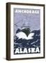 Fishing Boat Scene, Anchorage, Alaska-Lantern Press-Framed Art Print