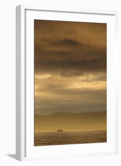 Fishing Boat Silhouetted at Sunset, the Minch, Between Nw Highlands and the Hebrides, Scotland, UK-Peter Cairns-Framed Photographic Print