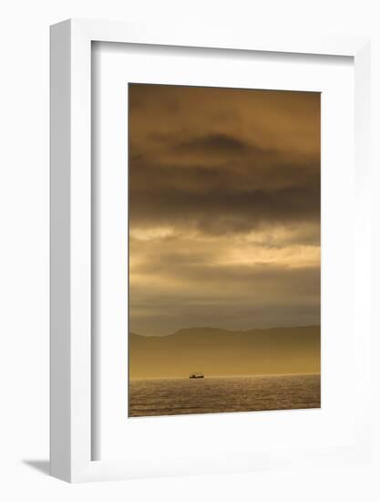 Fishing Boat Silhouetted at Sunset, the Minch, Between Nw Highlands and the Hebrides, Scotland, UK-Peter Cairns-Framed Photographic Print