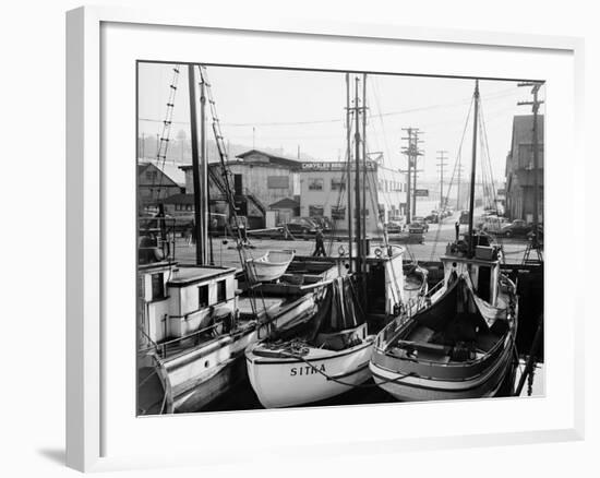 Fishing Boat Sitka and Others Moored at Seattle Docks-Ray Krantz-Framed Photographic Print