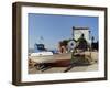 Fishing Boat Stella on Ramp Near Small Chapel at Skala Sikaminia, Lesbos (Lesvos), Greece-Nick Upton-Framed Photographic Print