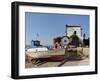 Fishing Boat Stella on Ramp Near Small Chapel at Skala Sikaminia, Lesbos (Lesvos), Greece-Nick Upton-Framed Photographic Print