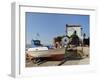 Fishing Boat Stella on Ramp Near Small Chapel at Skala Sikaminia, Lesbos (Lesvos), Greece-Nick Upton-Framed Photographic Print