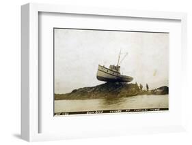 Fishing Boat, Sunrise Ashore at Channel Island, Alaska-null-Framed Photographic Print