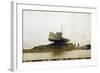 Fishing Boat, Sunrise Ashore at Channel Island, Alaska-null-Framed Photographic Print