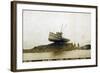 Fishing Boat, Sunrise Ashore at Channel Island, Alaska-null-Framed Photographic Print