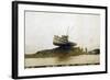 Fishing Boat, Sunrise Ashore at Channel Island, Alaska-null-Framed Photographic Print