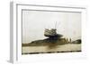 Fishing Boat, Sunrise Ashore at Channel Island, Alaska-null-Framed Photographic Print