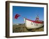 Fishing Boat with Red Flag on the Beach, Aldeburgh, Suffolk, England, UK, Europe-Lee Frost-Framed Photographic Print