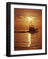 Fishing Boat with Sunset Sky-null-Framed Photographic Print