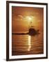 Fishing Boat with Sunset Sky-null-Framed Photographic Print