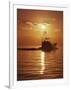 Fishing Boat with Sunset Sky-null-Framed Photographic Print