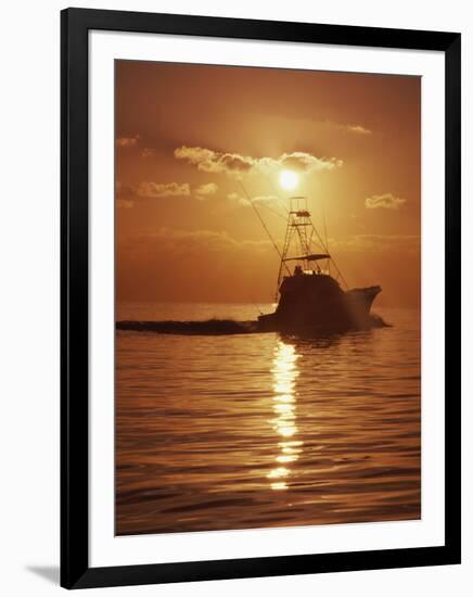 Fishing Boat with Sunset Sky-null-Framed Photographic Print