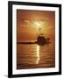 Fishing Boat with Sunset Sky-null-Framed Photographic Print