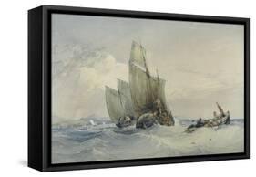 Fishing Boats, 19th Century-Charles Bentley-Framed Stretched Canvas
