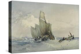 Fishing Boats, 19th Century-Charles Bentley-Stretched Canvas