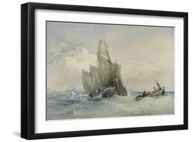 Fishing Boats, 19th Century-Charles Bentley-Framed Giclee Print