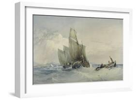 Fishing Boats, 19th Century-Charles Bentley-Framed Giclee Print