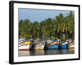 Fishing Boats Along the Backwaters, Near Alappuzha (Alleppey), Kerala, India, Asia-Stuart Black-Framed Photographic Print