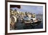 Fishing boats and cruise ship, harbour, Kos Town, Kos, Dodecanese, Greek Islands, Greece, Europe-Eleanor Scriven-Framed Photographic Print