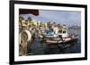 Fishing boats and cruise ship, harbour, Kos Town, Kos, Dodecanese, Greek Islands, Greece, Europe-Eleanor Scriven-Framed Photographic Print