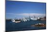 Fishing boats and dock of Canso harbor, Canada, Nova Scotia, Canso.-Kymri Wilt-Mounted Photographic Print