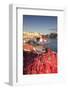 Fishing boats and fishing net at the port, old town, Gallipoli, Lecce province, Salentine Peninsula-Markus Lange-Framed Photographic Print