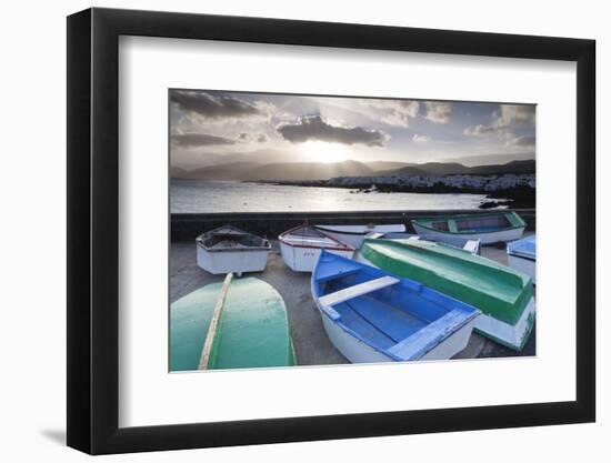 Fishing Boats and Harbour of Punta Mujeres, Lanzarote, Canary Islands, Spain, Atlantic, Europe-Markus Lange-Framed Photographic Print