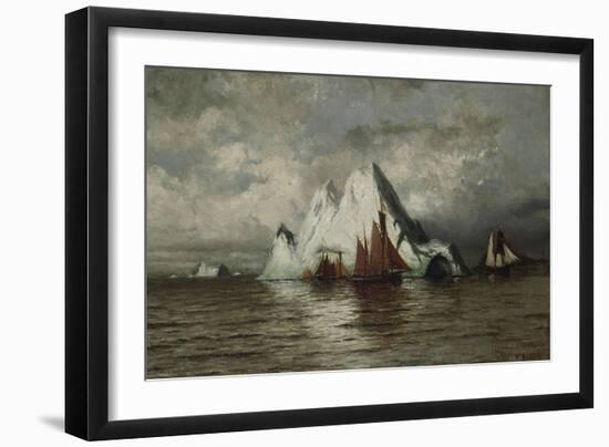 Fishing Boats and Icebergs-William Bradford-Framed Giclee Print