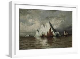 Fishing Boats and Icebergs-William Bradford-Framed Giclee Print