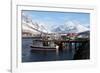 Fishing Boats and Lyngen Alps, Troms, Norway, Scandinavia, Europe-David Lomax-Framed Photographic Print