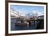 Fishing Boats and Lyngen Alps, Troms, Norway, Scandinavia, Europe-David Lomax-Framed Photographic Print