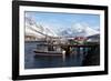 Fishing Boats and Lyngen Alps, Troms, Norway, Scandinavia, Europe-David Lomax-Framed Photographic Print