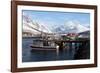 Fishing Boats and Lyngen Alps, Troms, Norway, Scandinavia, Europe-David Lomax-Framed Photographic Print