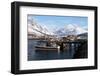 Fishing Boats and Lyngen Alps, Troms, Norway, Scandinavia, Europe-David Lomax-Framed Photographic Print