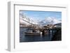 Fishing Boats and Lyngen Alps, Troms, Norway, Scandinavia, Europe-David Lomax-Framed Photographic Print