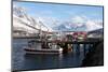 Fishing Boats and Lyngen Alps, Troms, Norway, Scandinavia, Europe-David Lomax-Mounted Photographic Print