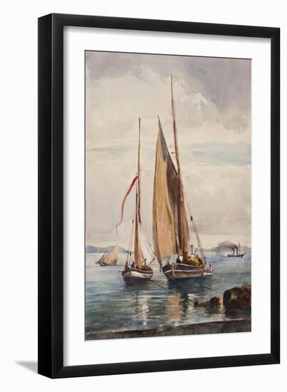 Fishing Boats and Steamship-Giacinto Gigante-Framed Premium Giclee Print